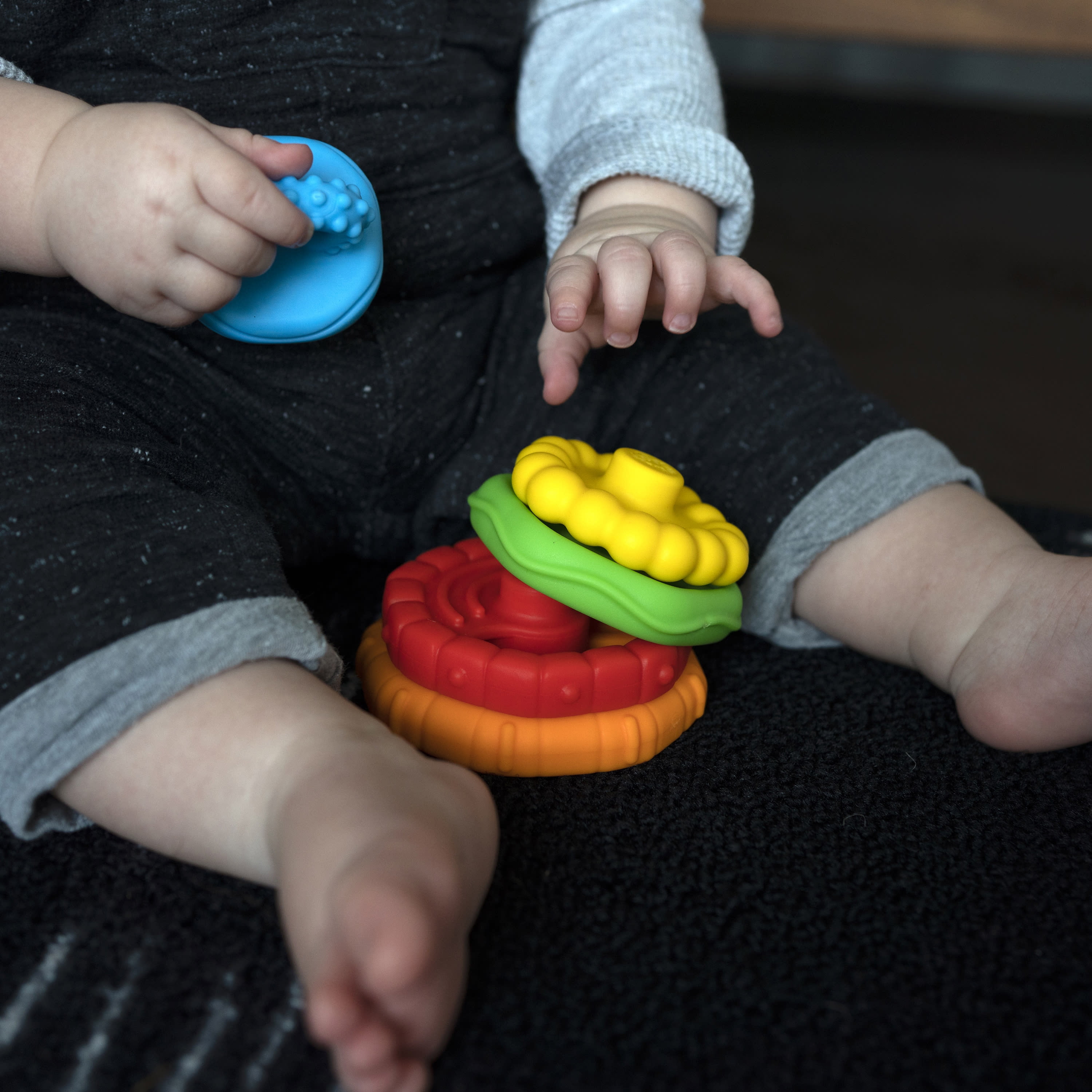 Baby Einstein Stack & Teethe Multi-Textured Easy-to-Grasp 5-Piece Teether Toy Set Ages 3 Months 