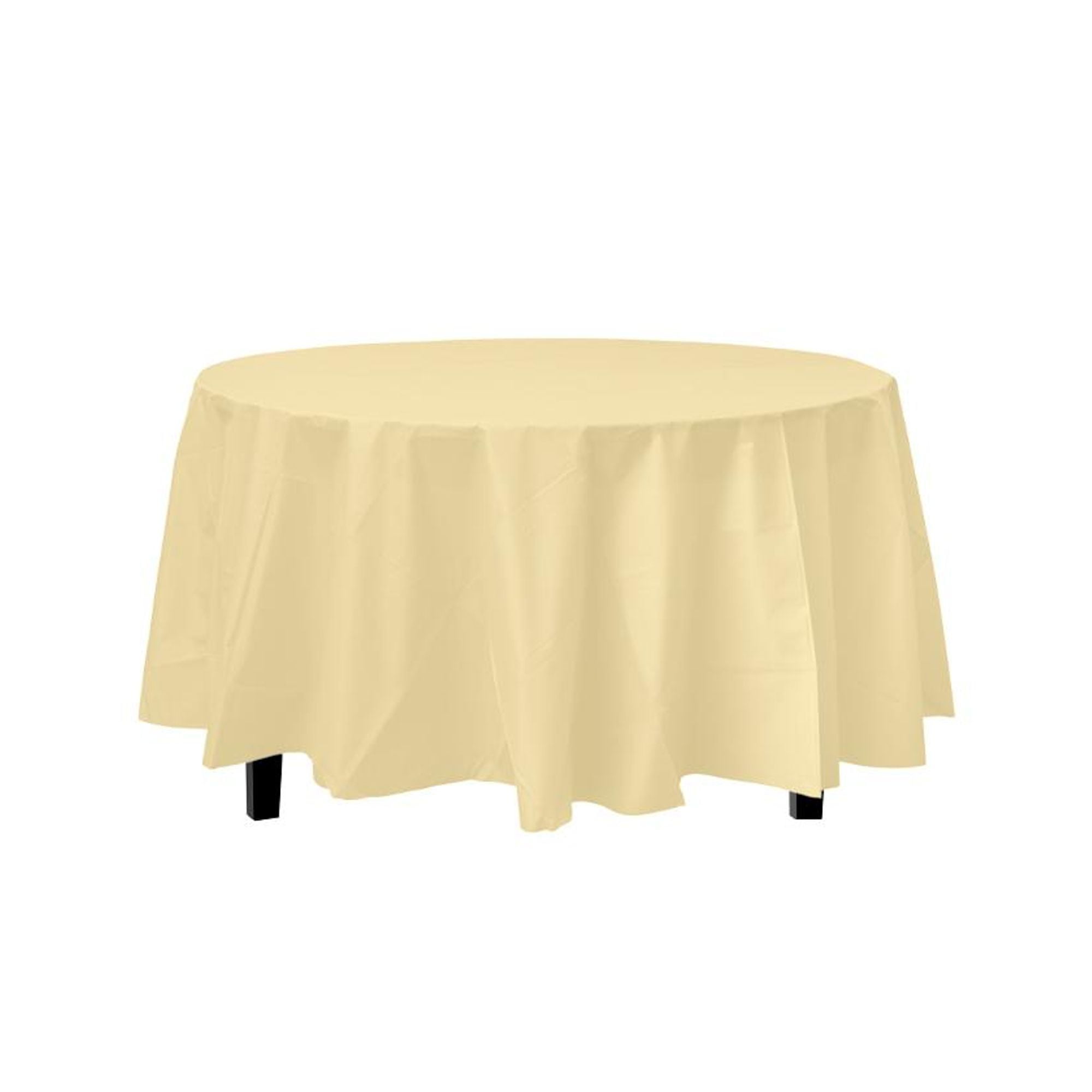 Yellow Decorations Round Yellow Table Cloth Round Plastic Table
