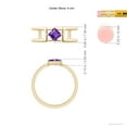 thumbnail image 4 of ANGARA Natural Square Amethyst Solitaire Parallel Split Shank Ring in 14K Yellow Gold for Women (Size-4mm) | February Birthstone, Birthday, Anniversary, Jewelry Gift for Women | Natural Amethyst Ring, 4 of 9