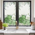 thumbnail image 2 of St. Patrick's Window Privacy Film, Lucky Shamrock Green Eucalyptus Floral Plants Static Cling UV Sun Blocking Heat Control Window Tint Day and Night, Non-Adhesive One Way Privacy Cover 17.7''x39.3'', 2 of 7