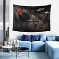 thumbnail image 5 of Steampunk Space Airship Tapestry, Space Station Sun Wall Hanging Tapestries Dorm Room Home Decor, 60" x 40", 5 of 7