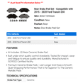 thumbnail image 2 of Rear Brake Pad Set - Compatible with 2015 - 2020 Ford Transit-250 2016 2017 2018 2019, 2 of 2