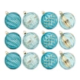thumbnail image 3 of Mecorevxz Christmas Ball Ornaments 12 Pcs Shatterproof Xmas Baubles with Hand Gold Patterns Turquoise Tree Decor(B), 3 of 6