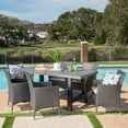 thumbnail image 2 of Noble House Sina 7 Piece Concrete Top Patio Dining Set in Natural Gray, 2 of 6