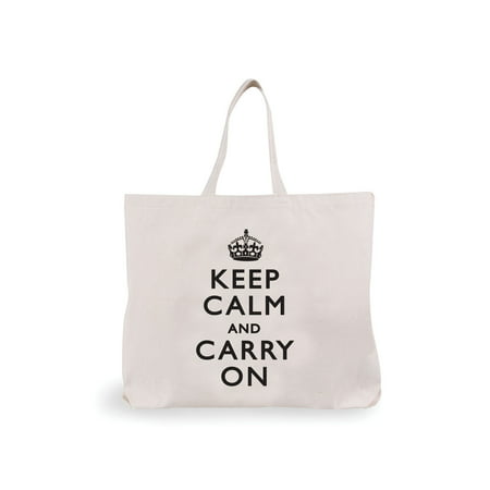 Women&#39;s Keep Calm & Carry On Tote Bag Shoulder Reusable Shopping Bag Made in USA - 0