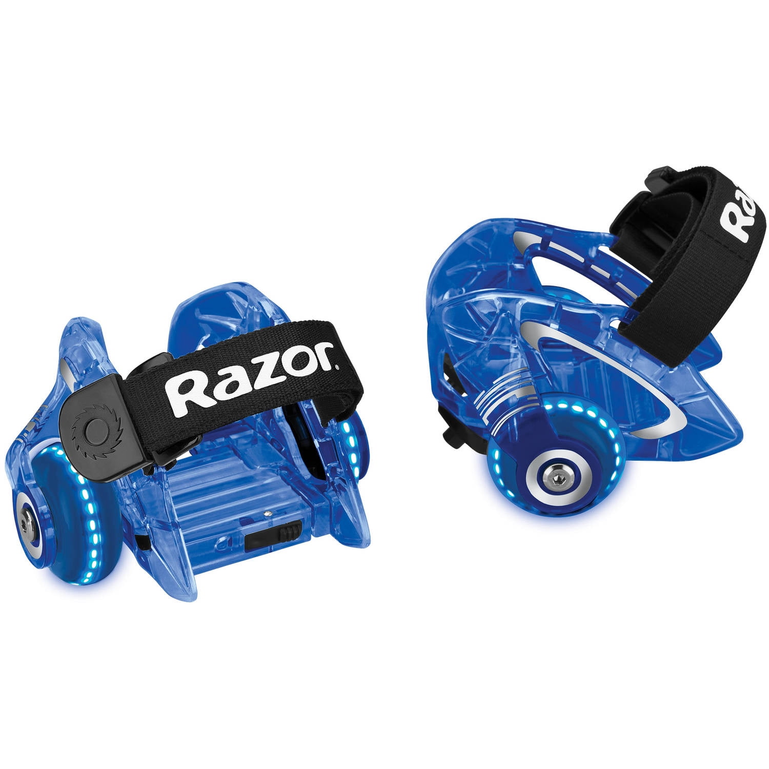 NEW!! Razor Jetts Heel Wheels Green Blue Adj Strap Skates Real Sparkling Action 