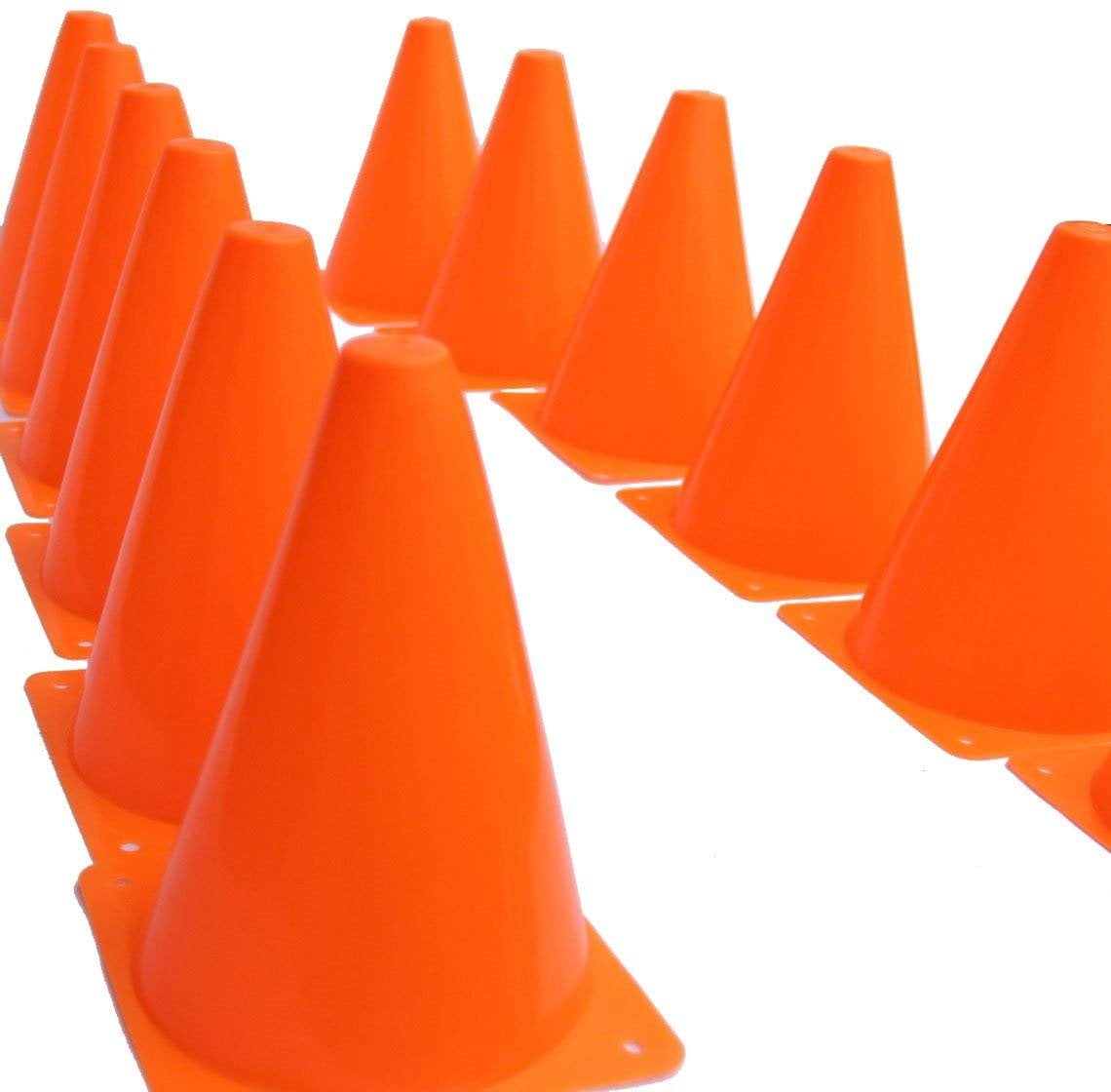 Dazzling Toys 7 Inch Plastic Traffic Cones 6 Pack of 7” Multipurpose Construction Theme Party