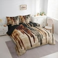 thumbnail image 3 of Manfei Retro Geometric Lines 7pcs Bedding Comforter Set,Splash Ink Aesthetic Queen Bedding Sets,Brown Black Queen Sheet Sets For Teens,Luxury Bedroom Decor Reversible, 3 of 8