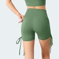 thumbnail image 4 of Rhuody Women Pants Straight Leg High High Yoga Shorts High Waistband Workout Solid Color Trousers Soft Workwear Green S, 4 of 5