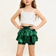 thumbnail image 2 of Ccpelsie Girls Shorts Summer Girls Running Shorts with Pockets Drawstring Kids Gym Workout Sports Shorts(Green,9-10 Years), 2 of 8