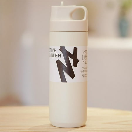 

550ML Tumbler Thermo Bottle Stainless Steel Vacuum Flask Cold Hot Thermo Cup Straw Large Capacity. PLM01