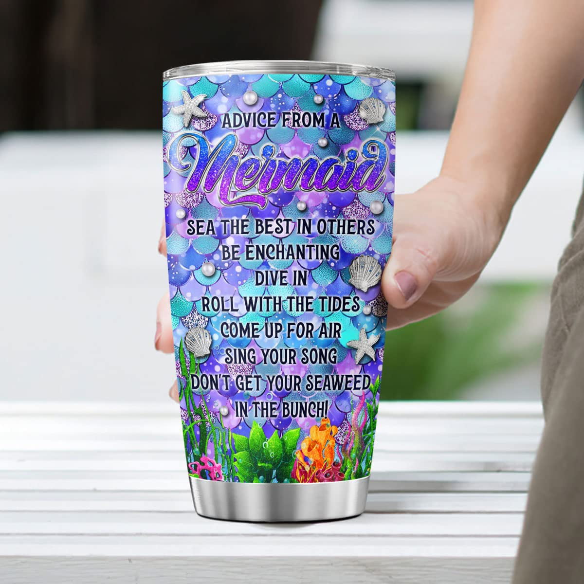 Mermaid Lunch Ceramic Thermal Insulated Travel Mug Drinking Cup for Hot  Cold Drinks With Lid for Work School Home Birthday Gift for Girls 