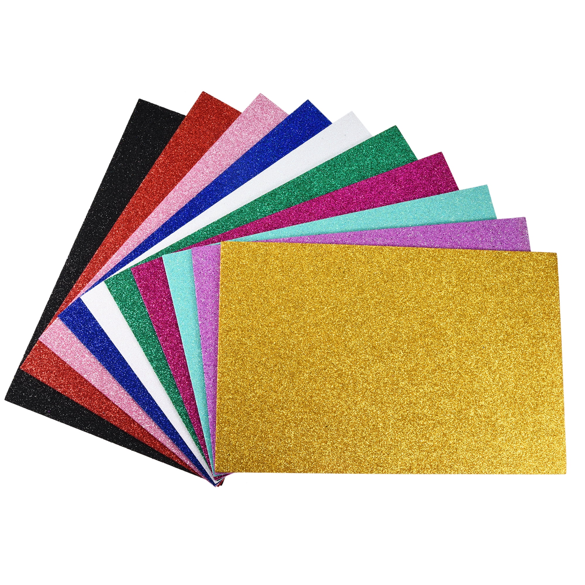 Uxcell Colorful EVA Glitter Foam Sheets 7.8 x 11.8 Inch 2mm Thickness
