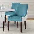 thumbnail image 4 of Home Square Fabric Upholstered Dining Chair in Blue and White - Set of 2, 4 of 10