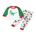 thumbnail image 2 of Tenue d'Intérieur Imprimé Dinosaure Col Parent-Enfant Manches Longues Costume Robe Parents et Enfants, 2 of 5