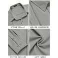 thumbnail image 6 of COOFANDY Mens Long Sleeve Cuban Guayabera Shirt Casual Summer Beach Button Down Shirts, 6 of 7