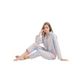thumbnail image 4 of GLOBAL 100% Cotton Pajamas for Women Notch Collar Pjs Cozy Button Down Homewear with Pockets, Spring & Summer, 2-Piece, Sizes S to 3X, 4 of 7