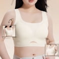thumbnail image 6 of IFNWSV Plus Size Wireless Bras for Women Solid Color Breathable Push Up Daily Wear Smooth Support Bra Beige 46D, 6 of 6