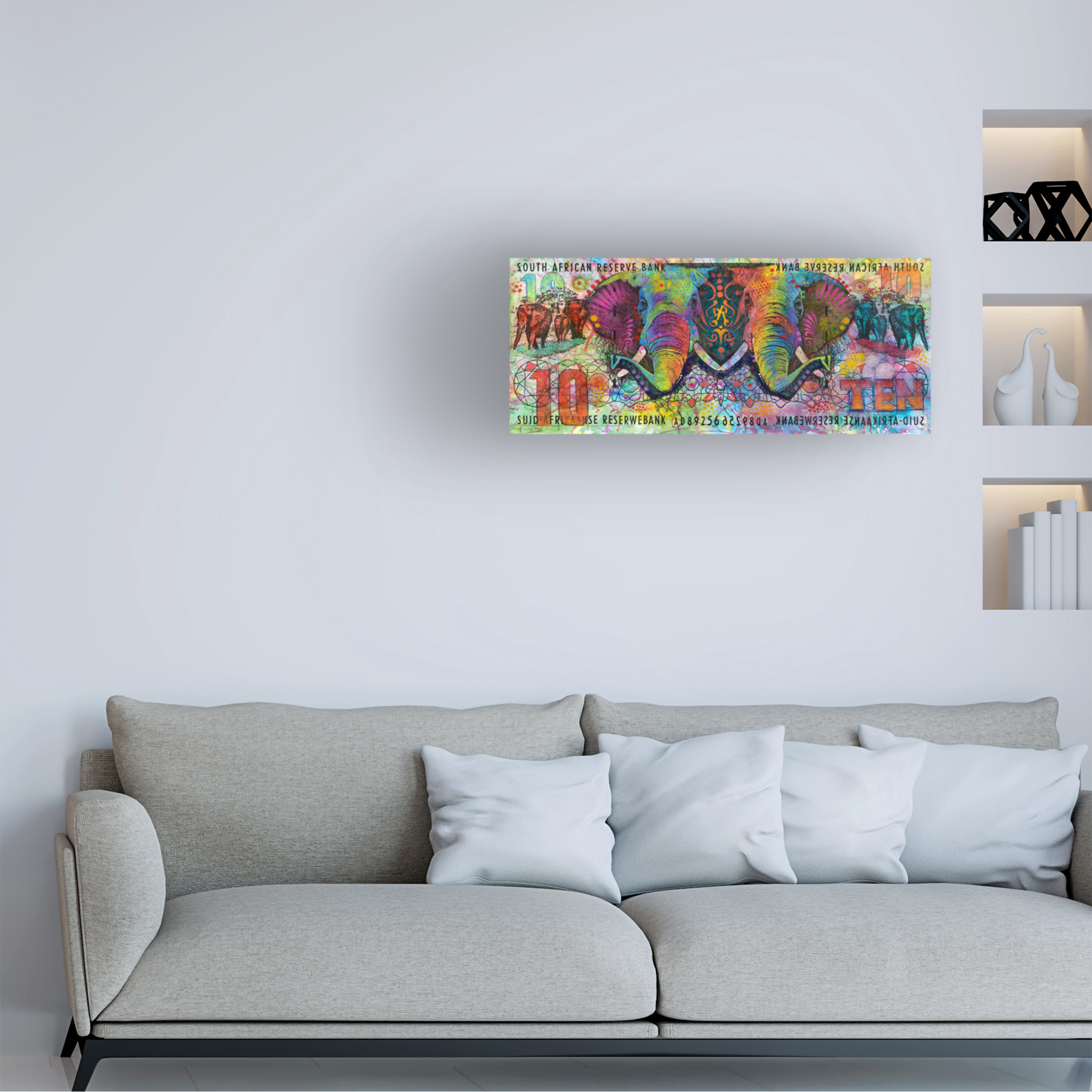 Trademark Fine Art 'Elephants' Canvas Art by Dean Russo