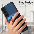 thumbnail image 5 of for Samsung Galaxy S23 2 in 1 Detachable Wallet Case, Retro PU Leather Ring Kickstand Card Slots Case for Women Men, Strong Magnetic Shockproof Anti-Scratch Slim Case - Blue, 5 of 12