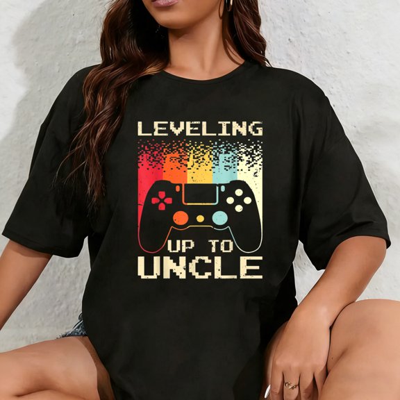 100% Cotton Best New Uncle for Men Boys Soon to Be Uncle Nephew Gamer T-Shirt