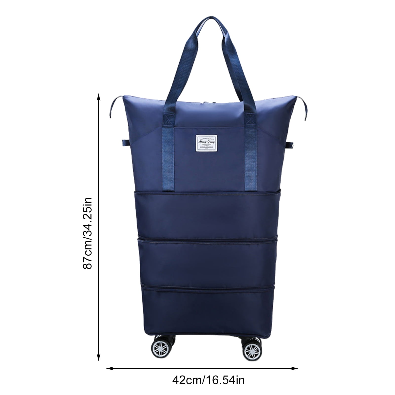 Eoperou Large Capacity Expandable Travel Bag: Zipper Closure Waterproof Tear-Resistant Luggage Bag with Wheels