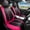 #137 Fuchsia Pink - Leaf Vein Pattern, variant on OTOEZ Universal Pink Car Seat Cover Nappa Leather 5-Seat Full Set Waterproof Front & Rear Cushion Protector Fit Most Honda Toyota Chevy Ford Nissan SUV