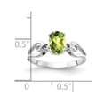thumbnail image 2 of Auriga 14k White Gold 8x6mm Oval Peridot Ring for Women Size-6, 2 of 5