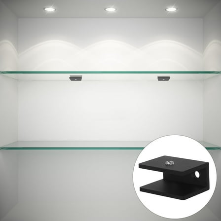 GOOHOCHY 10pcs Glass Shelf Bracket Shower Brackets Rectangle Clamp Holder For Glass Shelves,Wall Mount Clamps Clip Support Hardware Replacement Parts