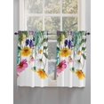 thumbnail image 5 of Spring Floral Bathroom Window Curtain, Yellow Pink Flowers Farmhouse Botanical Light Filtering Coffee Kitchen Curtains, Bedroom Living Room Curtains 2 Panel 84"x54", 5 of 6