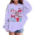 thumbnail image 4 of Byoo Toddler Girl USA Graphic Hoodie 4th of July Long Sleeve Pullover Sweatshirt with Pocket,Light Purple, 4 of 4