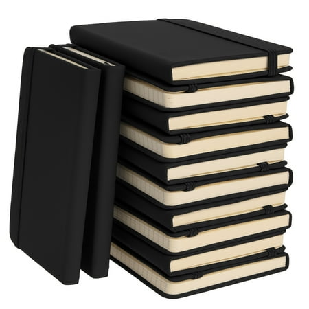 Simply Genius (12pk) A6 Mini Leatherette Cover Notebook, Lined, 3.7" x 5.7"