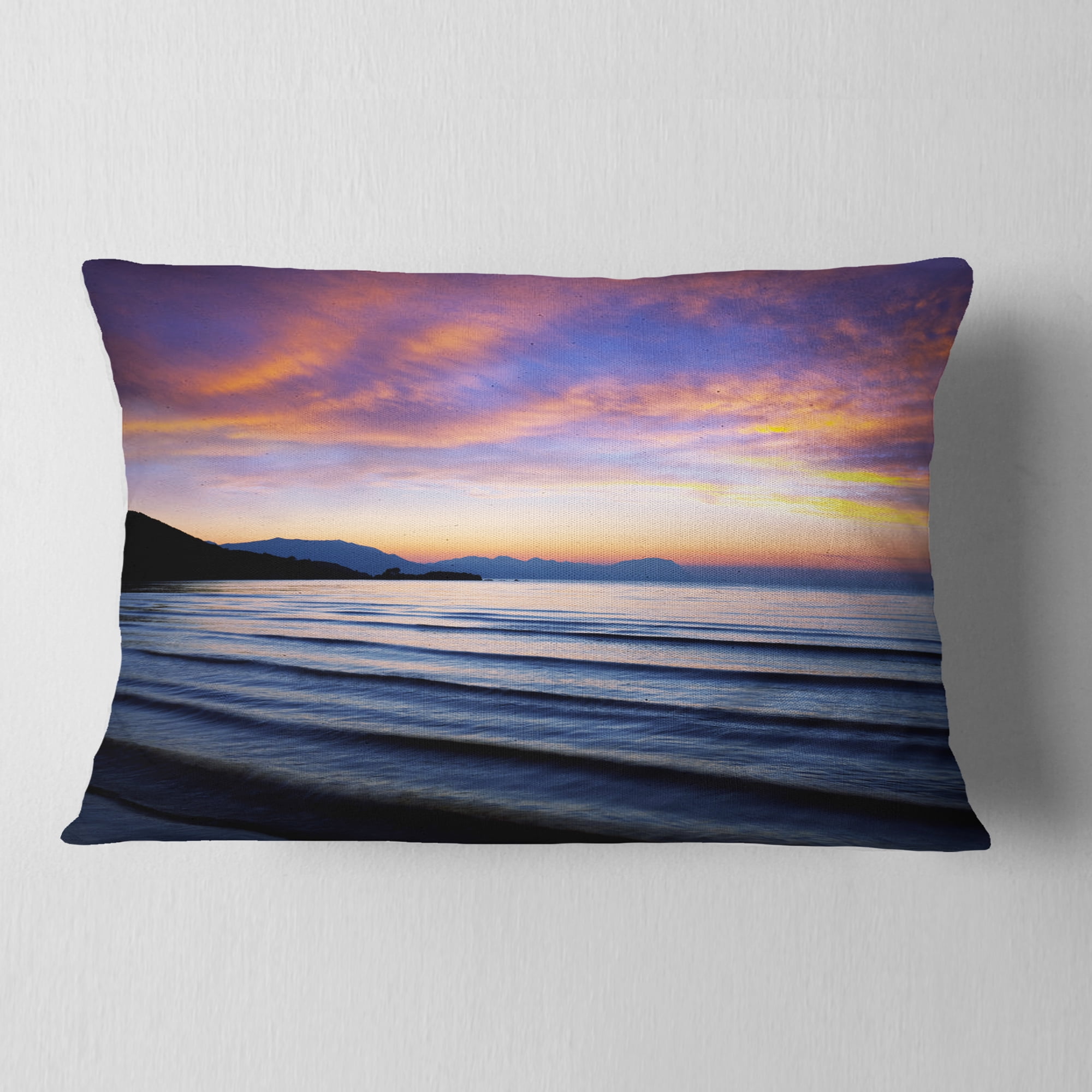 Designart 12" x 20" Sea & Shore Polyester Throw Pillow