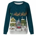 thumbnail image 4 of 2023 Sweat-Shirt de Noël pour Femmes en Solde Imprimé de Noël Col Rond Pull Blouse Ample Sans Capuche, 4 of 7