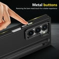 thumbnail image 6 of Case for Samsung Galaxy Z Fold 7, Camea Frame Stand, with Stylus and Stylus Holder, Tempered Glass Screen Protector, Metal Buttons Matte PC Shockproof Case for Samsung Galaxy Z Fold 7, Black, 6 of 12