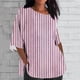 thumbnail image 2 of Tops Y Blusas de las Señoras Cortado 3/4 Manga Impresa Suelta Camisa Casual, Blusas para las Mujeres Casual, 2 of 4