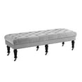thumbnail image 1 of Aubrey Gray Velvet 62 Inch Bench, 1 of 6