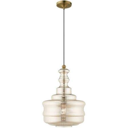 

Mini Pendants 1 Light Fixtures With Antique Brass Finish Glass Material Medium 19 60 Watts
