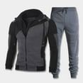 thumbnail image 4 of Aimik Men's Sweatsuit 2 Pieces Set Casual Jogging Athletic Hooded Tracksuit Full Zip Color Blocks Long Sleeve Outfit-Black XXL, 4 of 5