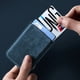 thumbnail image 3 of Cartera Wallet Alcantara Gamuza Suave Para Iphone Magsafe Azul Marino., 3 of 4