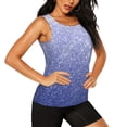 thumbnail image 2 of Zufioo Glittering Blue Purple Print Women's Vest, Sleeveless Quick-drying Sports T-shirt, Suitable for Yoga, Running, Fitness-Large, 2 of 7