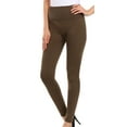 thumbnail image 3 of Sakkas Evelyn Textured High Waist Fleece Lined Leggings - Olive - One Size, 3 of 4