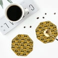 thumbnail image 4 of Picia Modern Truck Printed Leather Coasters for Drinks, 4" Drink Coasters Set of 4 for Tabletop Protection, Handmade Luxurious Home Décor and Housewarming Gift -Octagon, 4 of 6