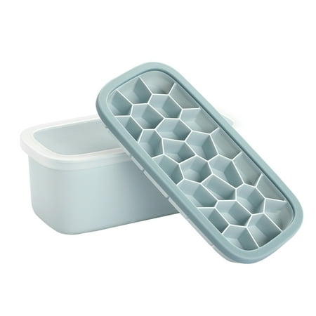 

Sunisery Ice Cube Tray with Lid Bin Silicone Ice Cube Mold Storage Container Scoop Cover Set