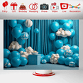 thumbnail image 6 of Blue Themed Backdrop Banner Decorative Party Supplies with Balloon Arch Paper Flowers and Table Decors for Photo Booth Birthday Party Celebrations Event Decorations, 6 of 8