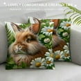 thumbnail image 3 of JEUXUS Throw Pillow Covers Adorable Funny Rabbit Bunny Portrait in Flowers Grass Pattern for Outdoor Decor Cushion Covers Home Decorative Happy Easter Pillow Cases, 3 of 5