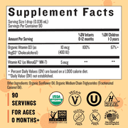 قطرات Legendairy Milk Vitamin D3 وK2، دعم العظام والأسنان للرضع، 0.1 أونصة سائلة