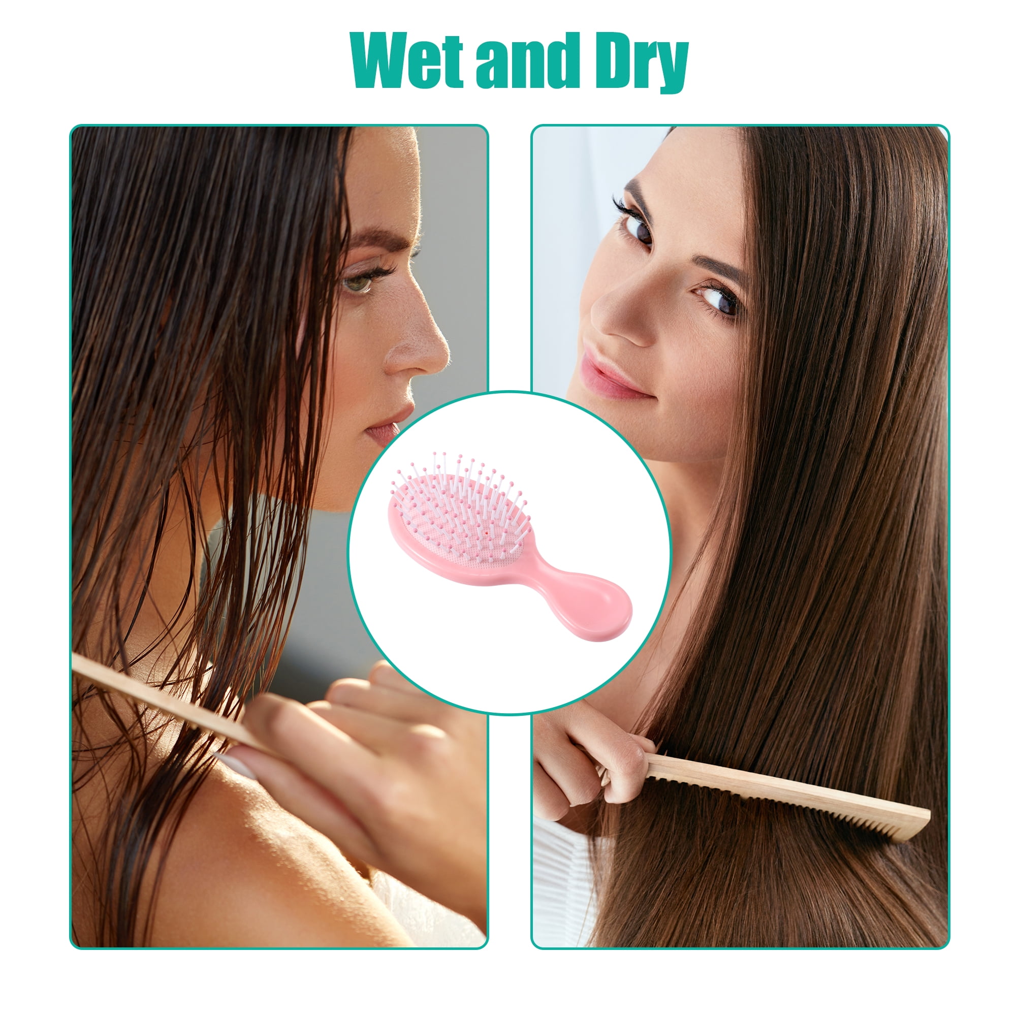 Unique Bargains 1Pc Pocket Detangling Brush Pink