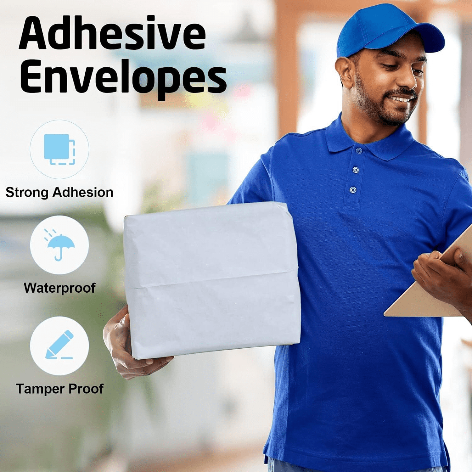 HTSQYL 100PCS Poly Mailers 14.5x19 Inch - Self Adhesive Shipping Bags - Strong Thick Mailing Bags for Clothing, Lightweight Shipping Envelopes, Waterproof and Tear-Proof Postal Bags