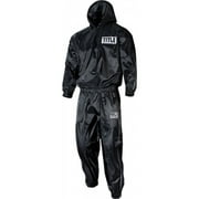 Title Boxing Rip-Stop Nylon PVC Rubber Lined Sauna Suit With Hood - XL - Black